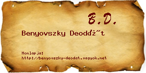 Benyovszky Deodát névjegykártya